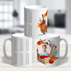 Персонализирана чаша със снимка и таблица за умножение