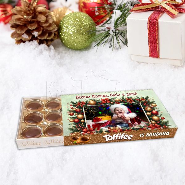 Коледни бонбони Toffifee  със снимка - Подарък за баба и дядо