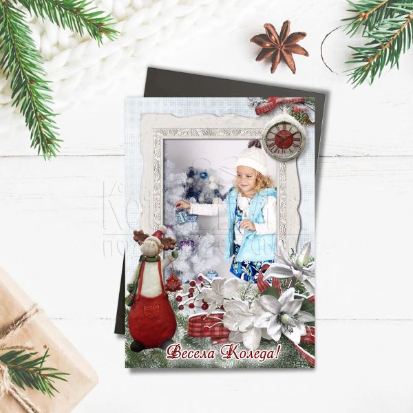 Коледен магнит със снимка- Елен