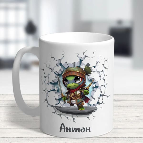 3D персонализирана детска чаша - Костенурка Нинджа