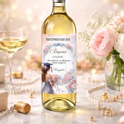 Етикети за бутилки за бал с цветя