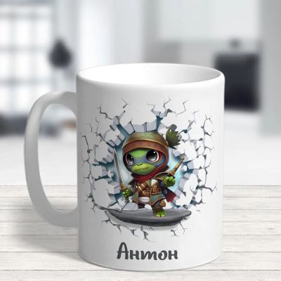 3D персонализирана детска чаша - Костенурка Нинджа
